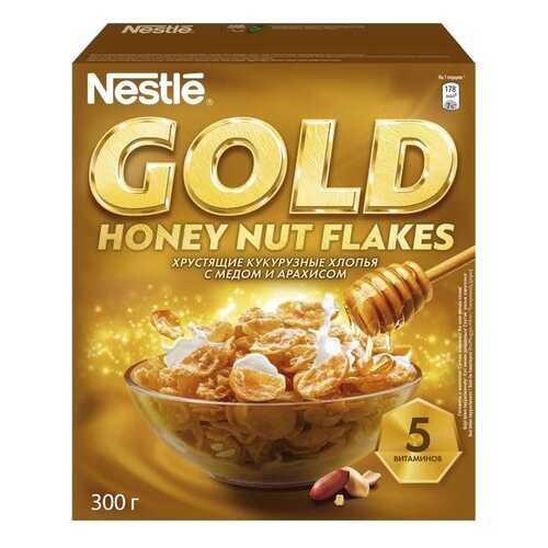 Готовый завтрак Gold honey nut flakes 300 г в Верный