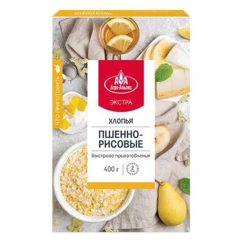 Хлопья Агро-Альянс Экстра Пшенно-рисовые, 400 гр в Верный