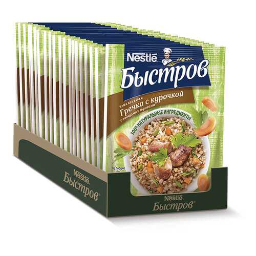 Каша Быстров гречка с курочкой с овощами и травами без варки порционная 17 шт по 38 г в Верный