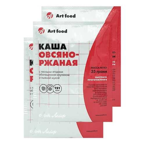 Каша овсяно-ржаная Art Life с лесными ягодами 3 шт по 35 г в Верный