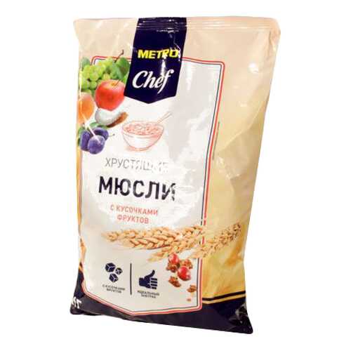 Мюсли Chef хрустящие с кусочками фруктов 1 кг в Верный