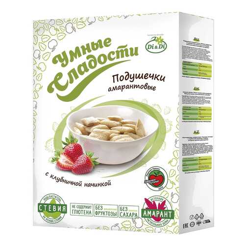 Подушечки амарантовые Умные сладости c клубничной начинкой 220 г в Верный