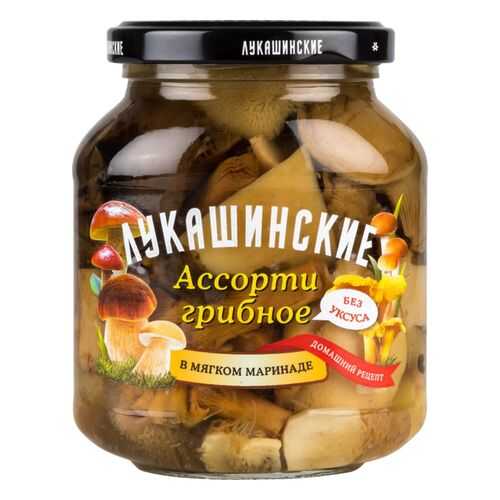 Ассорти грибное Лукашинские грибочки в мягком маринаде 340 г в Верный