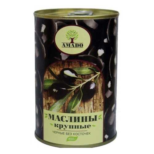 Черные маслины Amado без косточек крупные 400 г в Верный