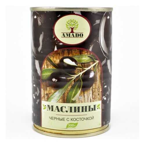 Маслины черные Amado с косточкой 300 г в Верный