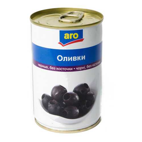 Оливки Aro черные без косточки 300 г в Верный