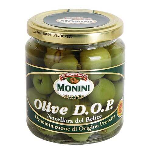 Оливки зелёные Monini D.O.P. без косточки 120 г стекло Италия в Верный