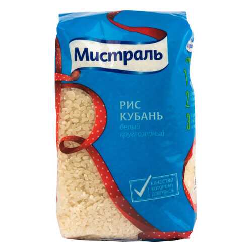 Рис кубань Мистраль белый круглозерный 900 г в Верный