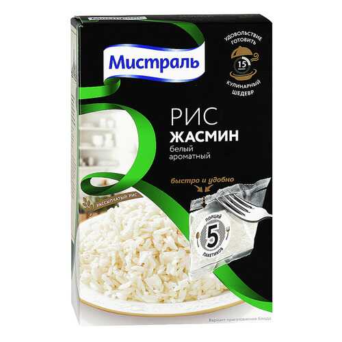 Рис Мистраль жасмин белый ароматный 80 г 5 пакетиков в Верный