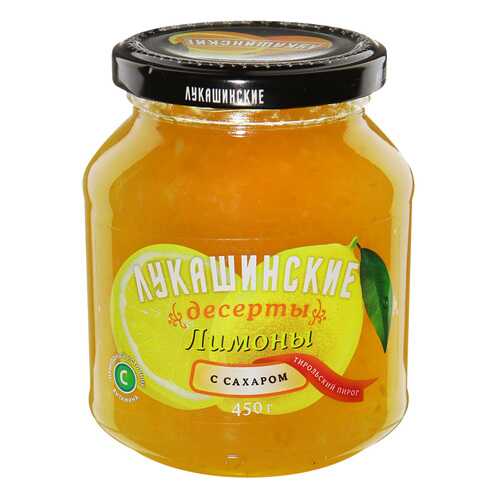 Лимоны Лукашинские протертые с сахаром 450г Россия в Верный