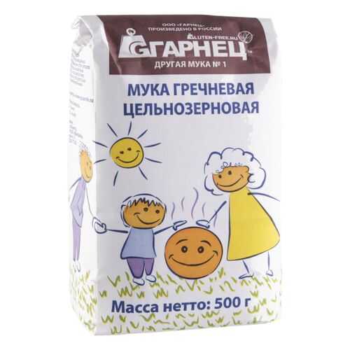 Мука гречневая цельнозерновая Гарнец без глютена 500 г в Верный