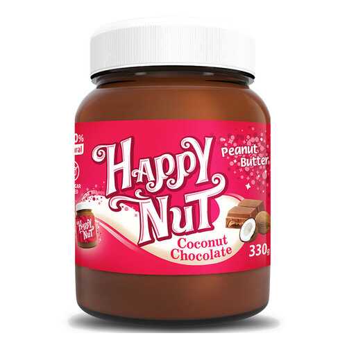Арахисовая паста шоколадная HAPPY NUT с кокосом 330 г в Верный