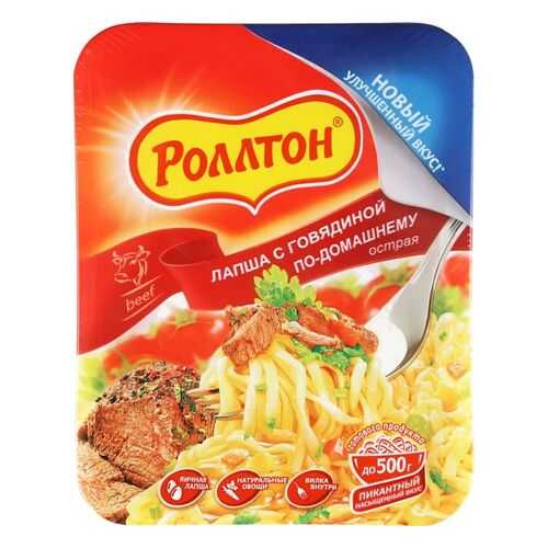 Лапша быстрого приготовления Роллтон с говядиной по-домашнему острая 90 г в Верный