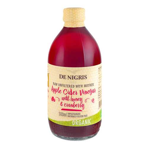 Уксус De Nigris Organic яблочный с медом и клюквой нефильтрованный 500 мл в Верный