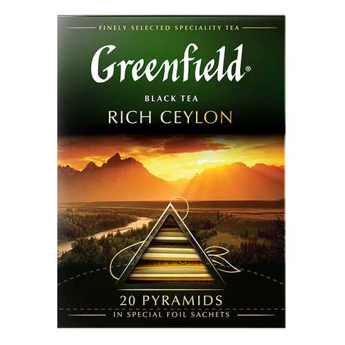 Чай черный в пирамидках Greenfield Rich Ceylon 20 пакетиков в Верный