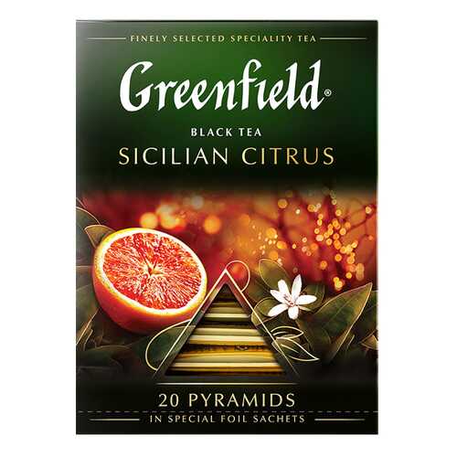 Чай черный в пирамидках Greenfield Sicilian Citrus 20 пакетиков в Верный