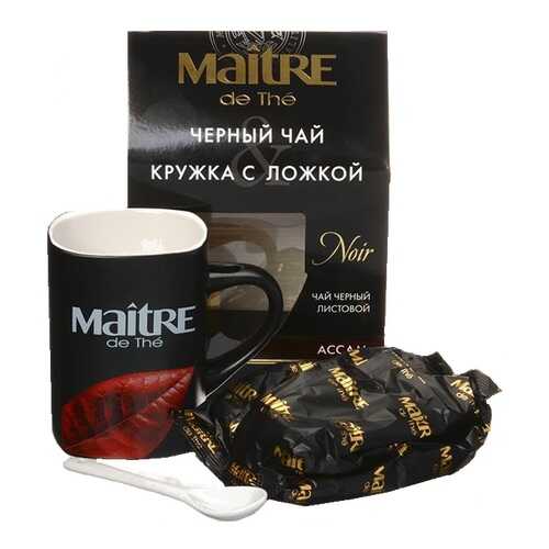 Чай черный в подарочном наборе Maitre ассам и керамическая кружка с ложкой 90 г в Верный