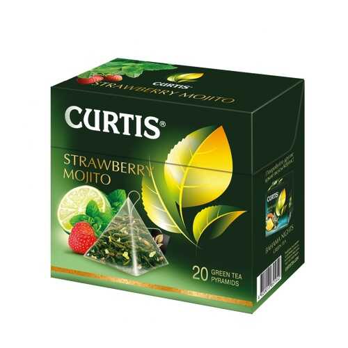 Чай Curtis Strawberry Mojito зеленый с добавками 20 пирамидок в Верный