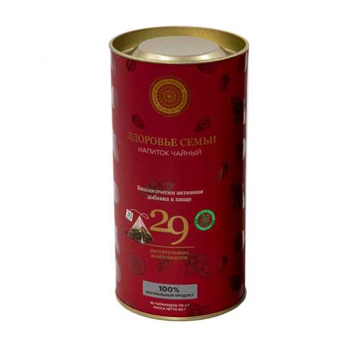 Чай Фабрика Здоровых Продуктов Здоровье семьи, чёрный 30 пирамидок для чайника в Верный