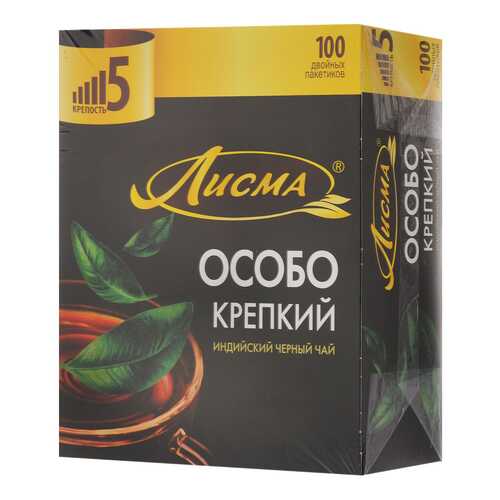 Чай Лисма особо крепкий черный 100 пакетиков в Верный