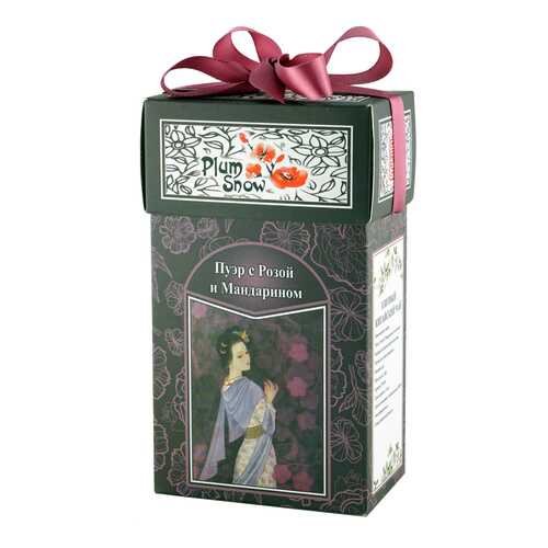 Чай Plum Snow Чёрный чай Пуэр с Розой и Мандарином, чёрный листовой, 100 гр в Верный
