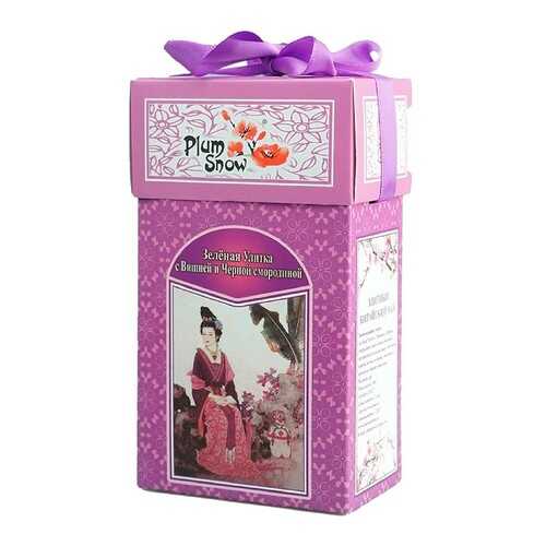 Чай Plum Snow Зелёная Улитка с Вишней и Черной смородиной, зелёный листовой, 100 гр в Верный