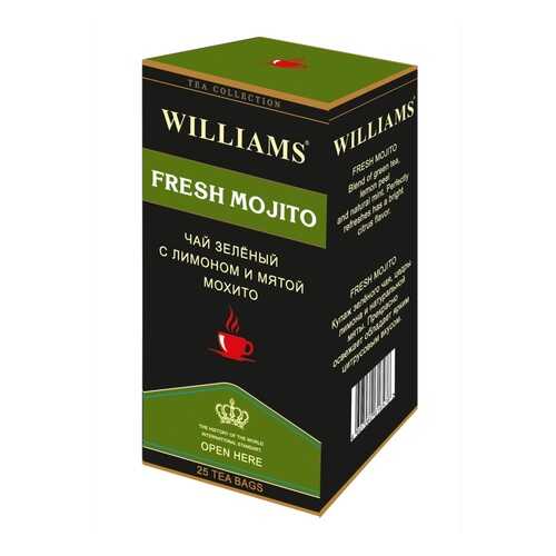 Чай Williams Fresh Mojito, зеленый с лимоном и мятой мохито, 25 пакетиков в Верный
