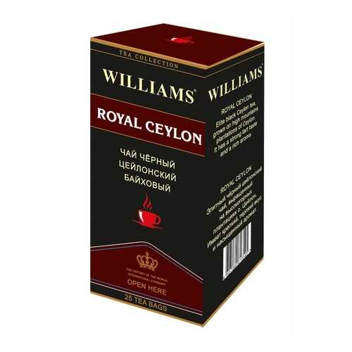 Чай Williams Royal Ceylon, черный цейлонский байховый, 25 пакетиков в Верный