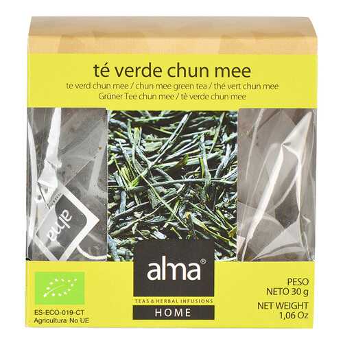 Чай зеленый Alma Home Organic Чунь Ми COFFEE-CENTER S.L. 15*2 г в Верный