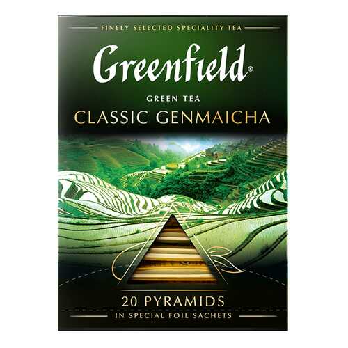 Чай зеленый в пирамидках Greenfield Classic Genmaicha 20 пакетиков в Верный