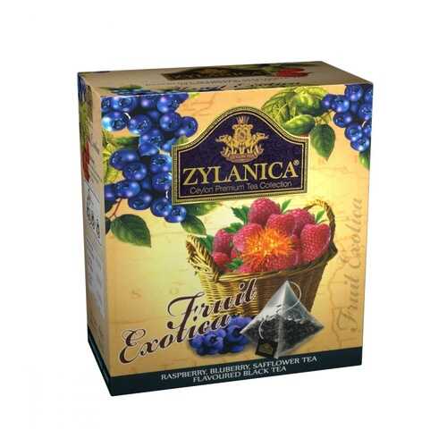 Чай Zylanica Fruit Exotica черный с малиной черникой лепестками сафлора 20 пирамидок в Верный