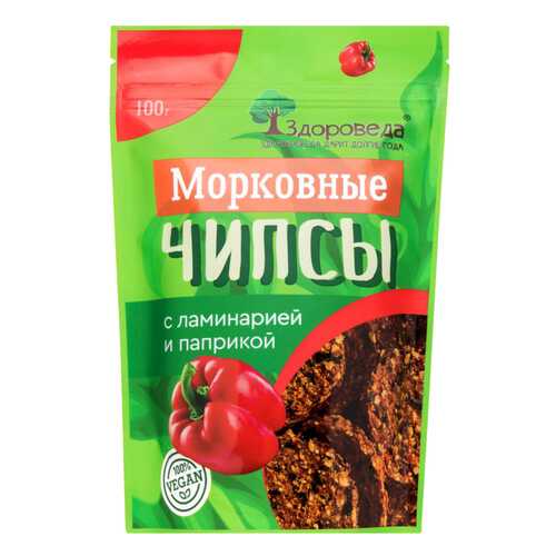 Чипсы морковные Здороведа с ламинарией и паприкой 100 г в Верный