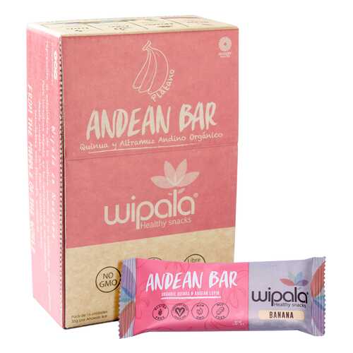 Злаково-фруктовые батончики Wipala Snacks банан-киноа 16 шт по 35 г в Верный