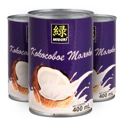 Кокосовое молоко MIDORI 18% 3х400 мл набор в Верный