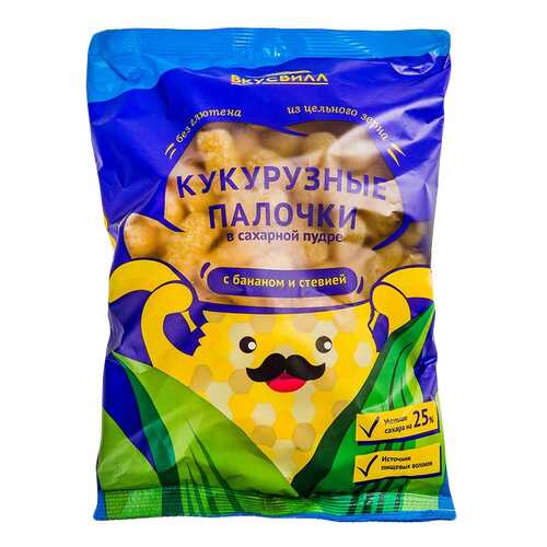 Палочки кукуруз. в сах.пудре с бананом и стев. 95 г в Верный