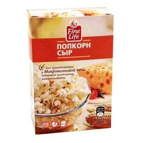 Попкорн Fine Life сыр 85 г 3 штуки в Верный