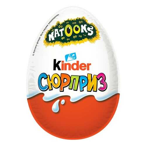 Яйцо Kinder Сюрприз из молочного шоколада с игрушкой животные Natoons 20 г в Верный