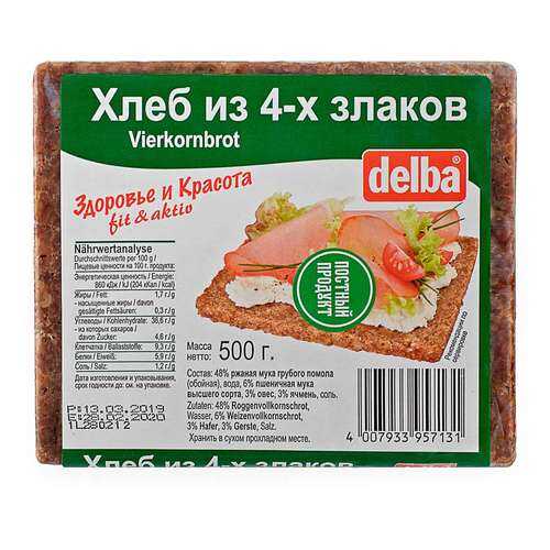 Хлеб Delba из 4-х злаков, 500 гр. в Верный
