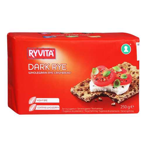 Хлебцы Ryvita ржаные из цельного зерна dark rye 12 штук в Верный