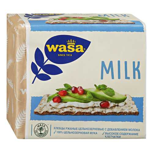 Хлебцы Wasa Milk ржаные цельнозерновые с добавлением молока 230 г в Верный