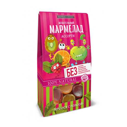 Мармелад Живые снеки Ассорти, 3 шт по 70г. в Верный