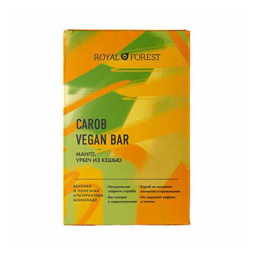 Шоколад Carob Vegan Bar Манго, урбеч из кешью Royal Forest 50 г в Верный