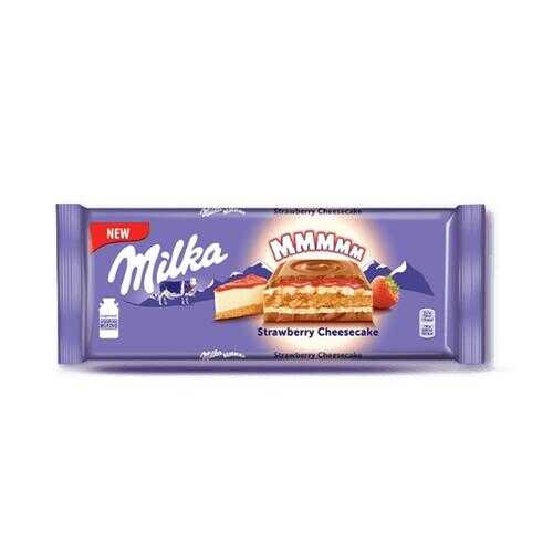Шоколад Milka Strawberry Cheescake Молочный с клубникой печеньем со вкусом чизкейка 300г в Верный