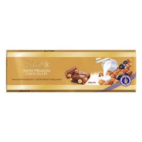 Шоколад молочный Lindt с изюмом и фундуком 300 г в Верный
