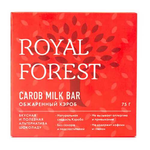 Шоколад Обжаренный кэроб Carob milk bar Royal Forest 75 г в Верный