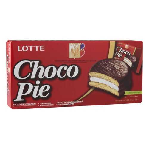 Пирожное choco pie Lotte в шоколаде 168 г в Верный