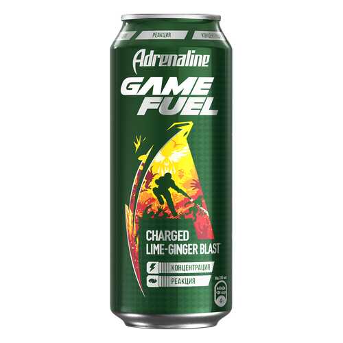 Энергетический напиток Adrenaline game fuel со вкусом имбиря и лайма ж/б 0.449 л в Верный
