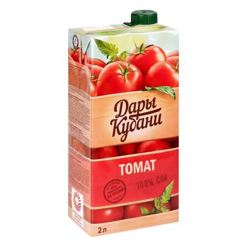 Сок томатный Дары Кубани с мякотью, солью и сахаром 2 л в Верный
