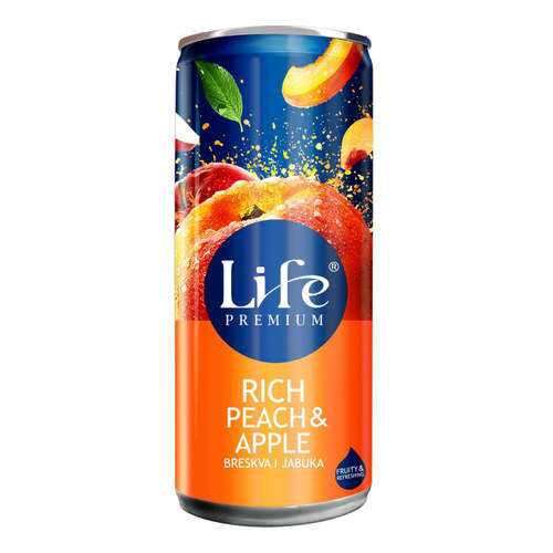 Сок яблочно-персиковый Life Premium Румяный персик 0.25 л в Верный