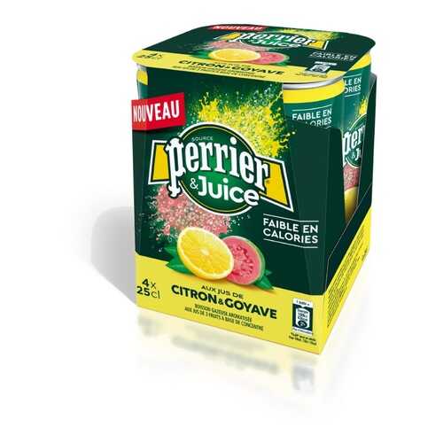 Вода минеральная газированная Perrier со вкусом лимон-гуава 4 шт по 0.25 л в Верный